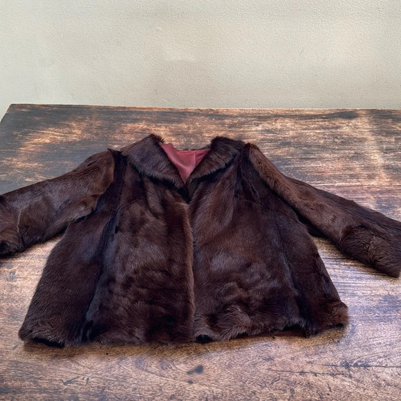 Vintage dark rich brown ranch mink fur coat short gorgeous - Picture 5 of 16